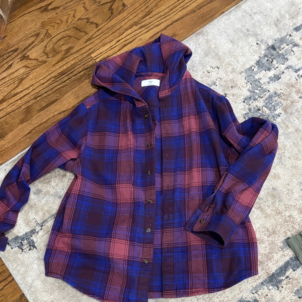 TNA Vibrant Plaid Button Down Shirt - Picture 1 of 4